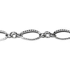 925 Sterling Silver 4.0 mm Patterned Oval Long & Short Chains, 925 silver chain, patterned silver chain, Jewelry making - 1 Ft (30 cm)
