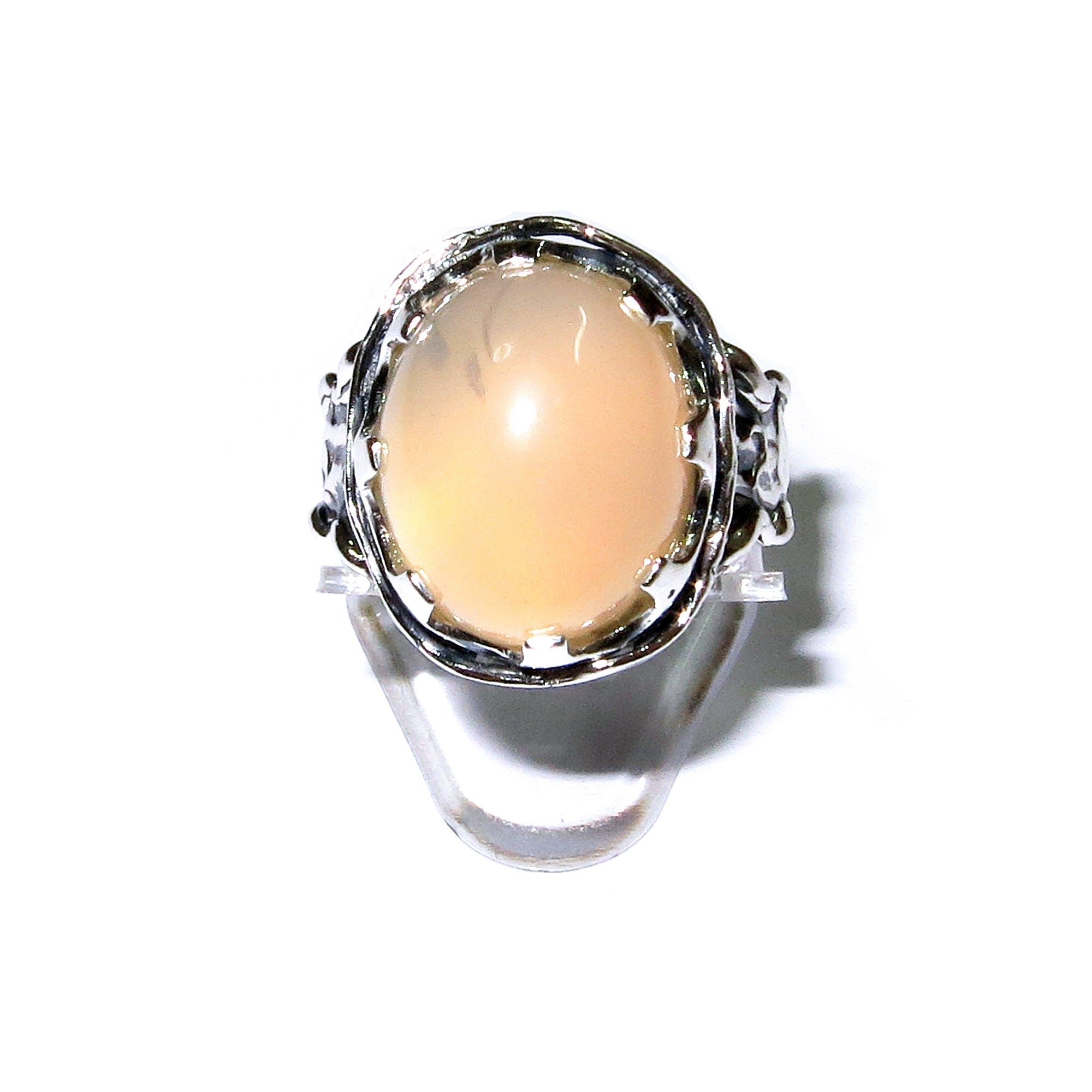 Statement Natural White opal ring 925 sterling silver size 8, Handmade ring, single copy, sterling silver, White opal, silver ring, gemstone