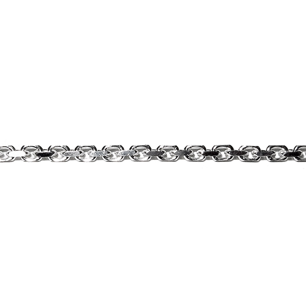 1.8 mm Sterling Silver Diamond Cut Drawn Oval Cable Chain, shiny chain, silver chain, sterling silver chain, Jewelry making - 1 Ft (30 cm)