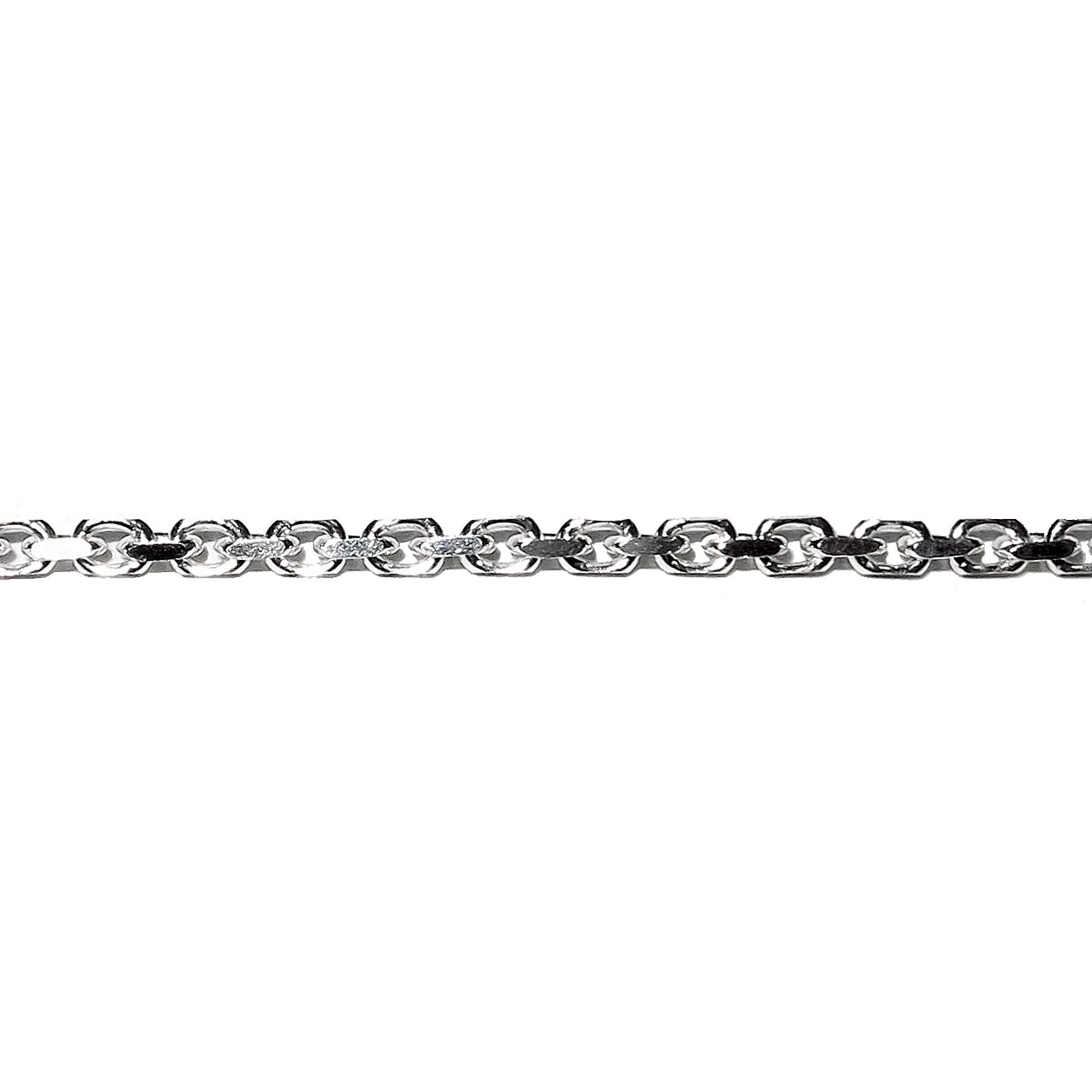 1.8 mm Sterling Silver Diamond Cut Drawn Oval Cable Chain, shiny chain, silver chain, sterling silver chain, Jewelry making - 1 Ft (30 cm)