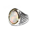 Statement Natural welo opal ring 925 sterling silver size 6 1/2, Handmade ring, single copy, sterling silver, Welo opal, silver ring