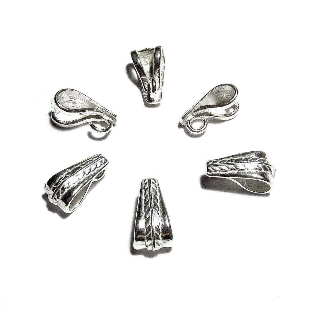 925 Sterling silver Design Pendant Bail, Bail with hook, bail with look, sterling silver Bail, Jewelry making, Bail finding - 1 piece