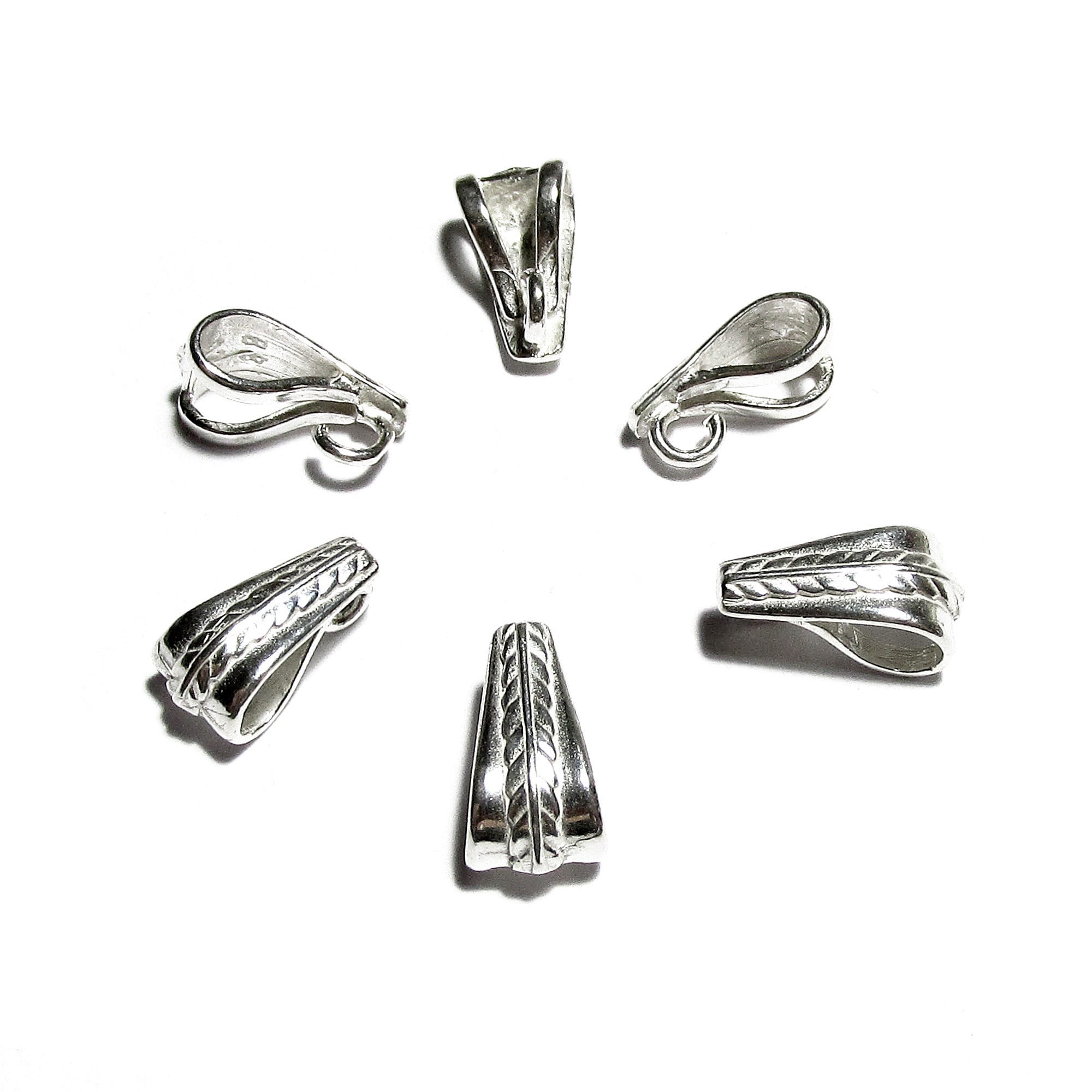 925 Sterling silver Design Pendant Bail, Bail with hook, bail with look, sterling silver Bail, Jewelry making, Bail finding - 1 piece