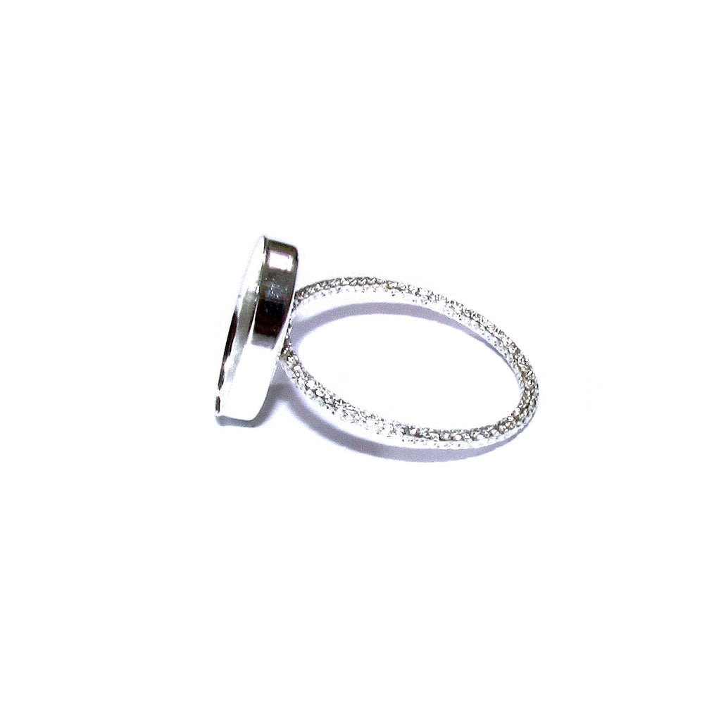925 Sterling silver blank ring with bezel cup 10x14 mm size 4 - 11, Jewelry making, bezel cup, base ring, Mounting - 1 piece
