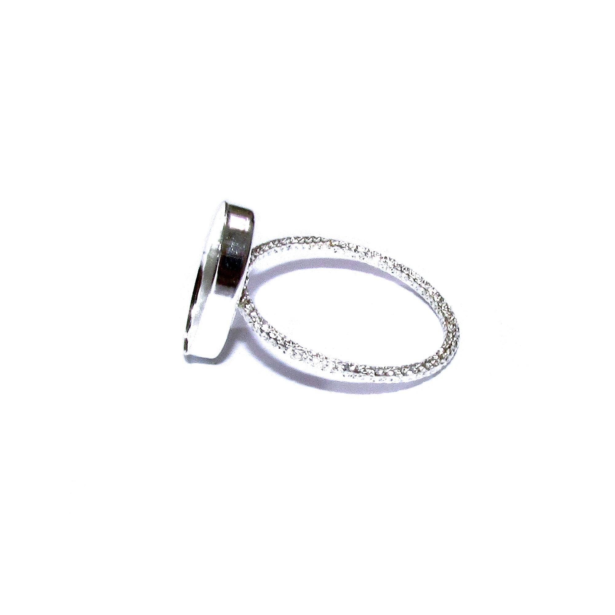 925 Sterling silver blank ring with bezel cup 10x14 mm size 4 - 11, Jewelry making, bezel cup, base ring, Mounting - 1 piece