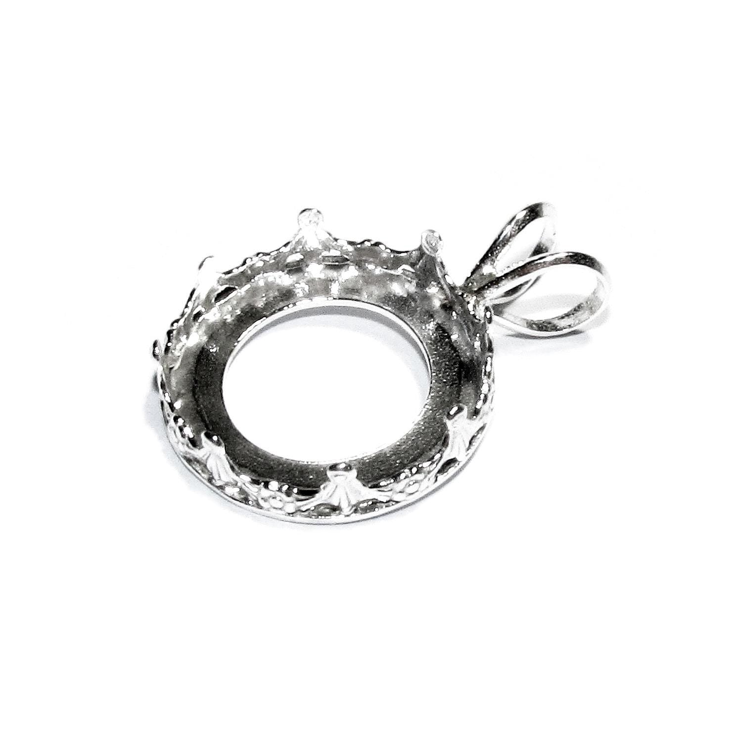925 Sterling Silver Blank pendants sizes 8.0 - 24.0mm, model 1231, bezel cups, Jewelry making, Blank pendants, Setting - 1 piece