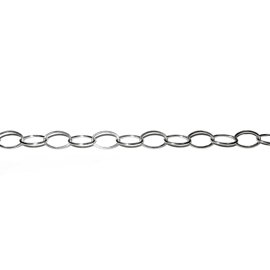 5.0 mm 925 Sterling Silver oval cable chain, silver chain, 925 silver chain, silver chain oval, Jewelry making, Oval chain - 1 Ft (30 cm)