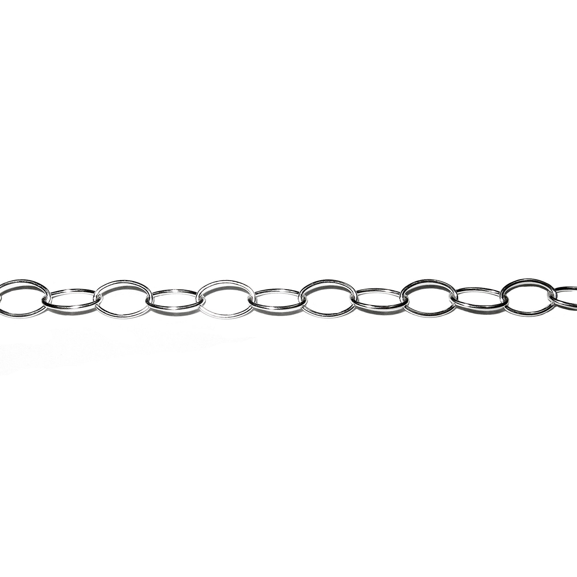 5.0 mm 925 Sterling Silver oval cable chain, silver chain, 925 silver chain, silver chain oval, Jewelry making, Oval chain - 1 Ft (30 cm)