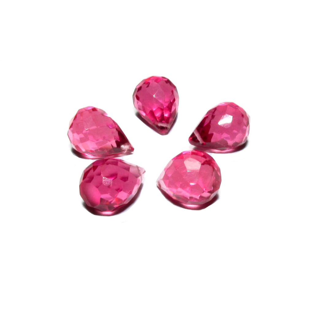 Natural Rubellite Teardrop faceted Beads size 10x7 mm, Rubellite Gemstone, Jewelry making, Natural Gemstone Teardrop beads - 1 piece
