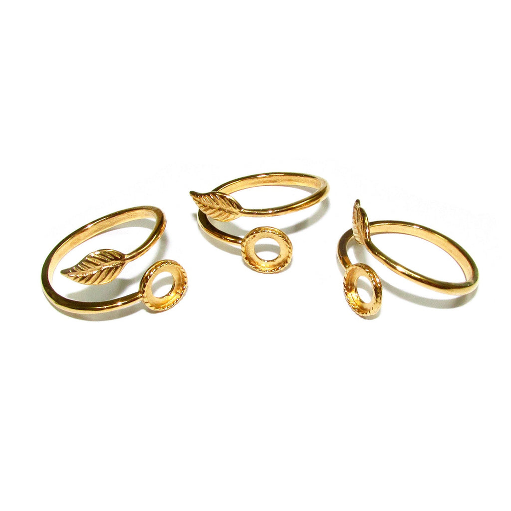 14K Yellow gold filled open blank ring with bezel cup 6 mm, base ring, setting, bezel cup, Jewelry making, Gold filled ring - 1 piece