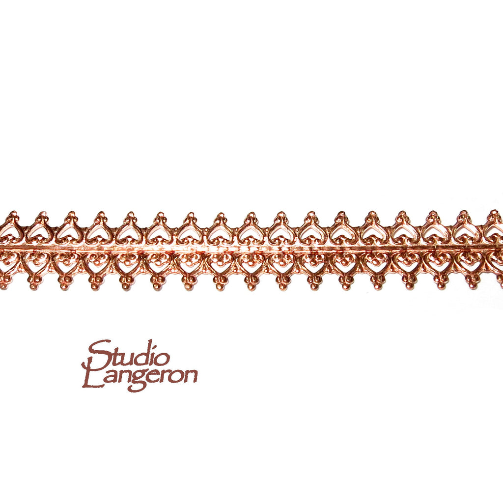 Natural Copper Bezel wire, Gallery wire, Gallery ribbon, Gallery pattern, Natural Copper, Jewelry making, Copper wire - 4 inch (10 cm)