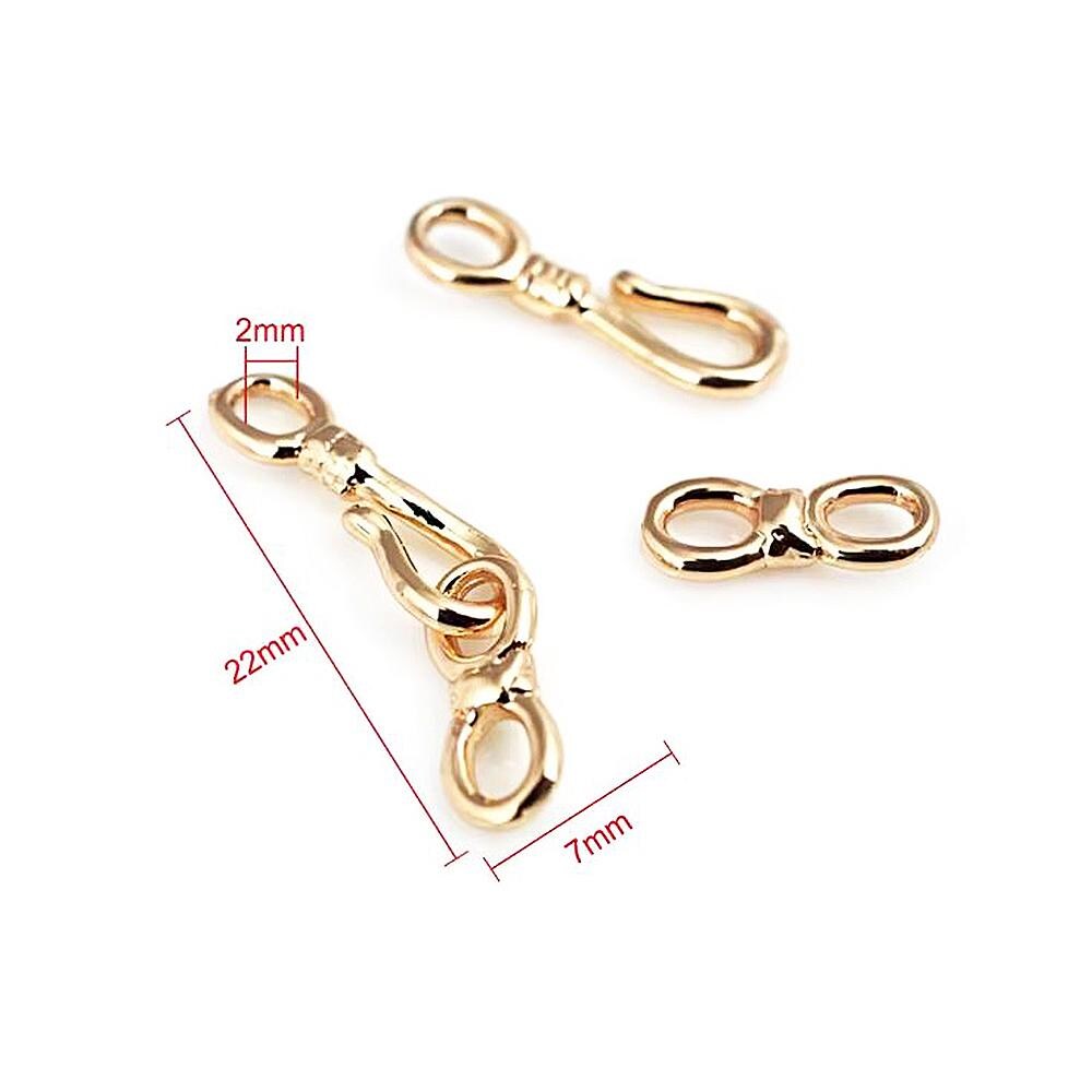 14K Yellow Gold Filled Hook and Eye Clasp - Jewelry Making (22mm, 1 Piece)