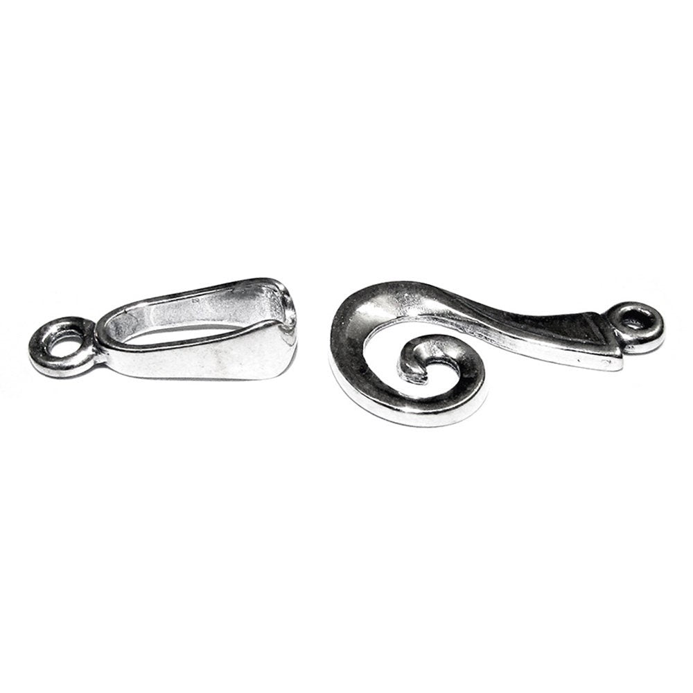 925 Sterling Silver Large Hook Eye Clasps, Silver clasp, Jewelry making, Hook eye clasp, Clasps, Sterling silver, 925 Silver clasp - 1 piece