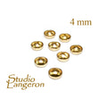 4 pcs size 4.0 mm 14K solid gold round Bezel Cups, Bezel cup, Gold bezel cup, Round bezel cups, 14K solid gold, Jewelry making