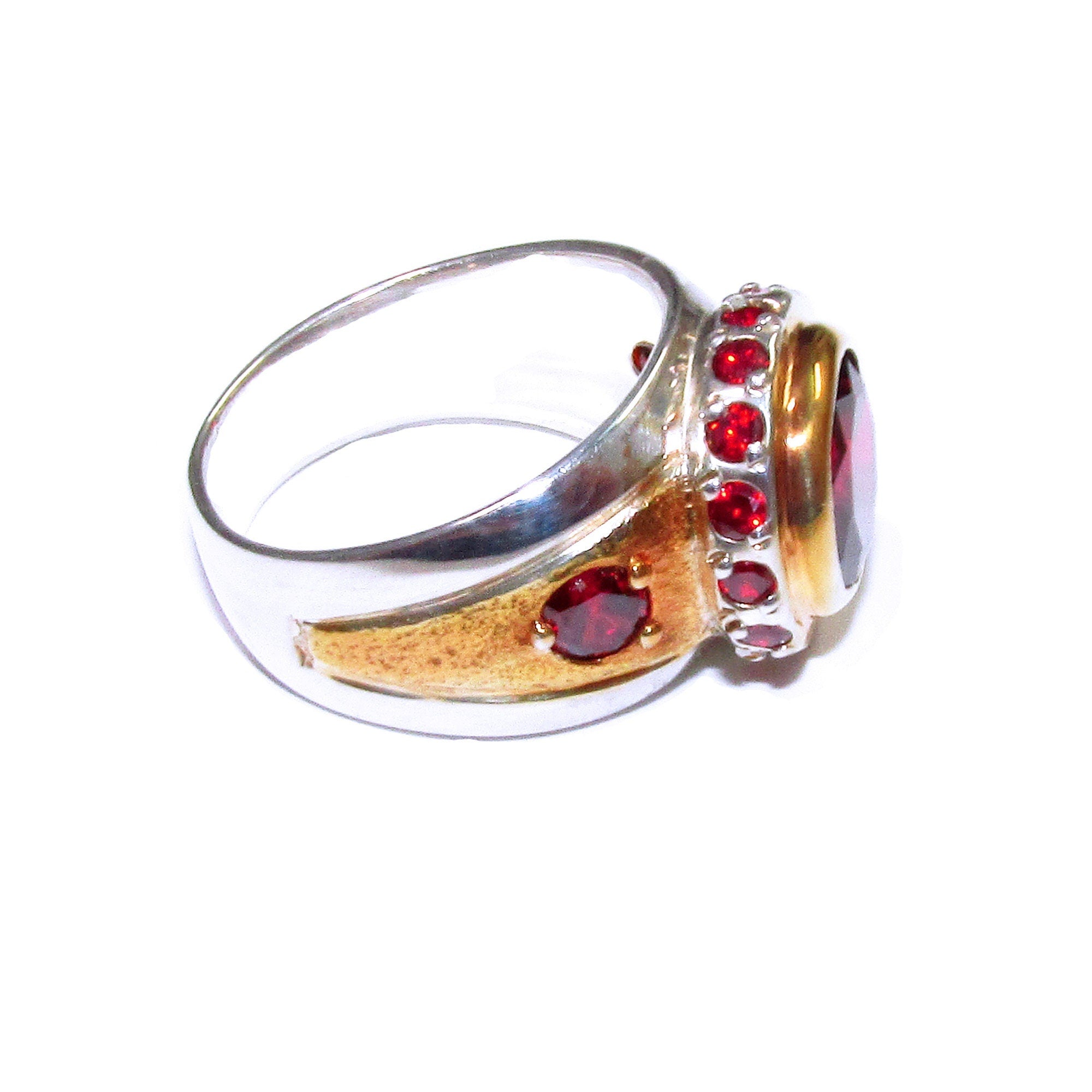 Statement Garnet ring 925 sterling silver size 7, Handmade ring, single copy, sterling silver, Garnet ring,  silver ring, red gemstone