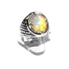 Statement Natural welo opal ring 925 sterling silver size 6 1/2, Handmade ring, single copy, sterling silver, Welo opal, silver ring