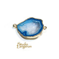 SALE!  Agate druse connector size 26x24mm, Natural agate, Natural Gemstone, Jewelry making - 1 piece