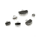 925 Sterling Silver Pinch End Caps, Jewelry making, flat end cap, Cord end caps, size 4.0, 4.5, 7.0, 8.0, 9.5, 14.0 mm - 1 pair (2 piece)