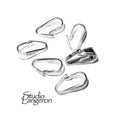 925 Sterling silver small Snap-On Pendant Bail size 8x3 mm, Jewelry making, Silver snap on Bail, Bail silver, Bail findings - 1 piece