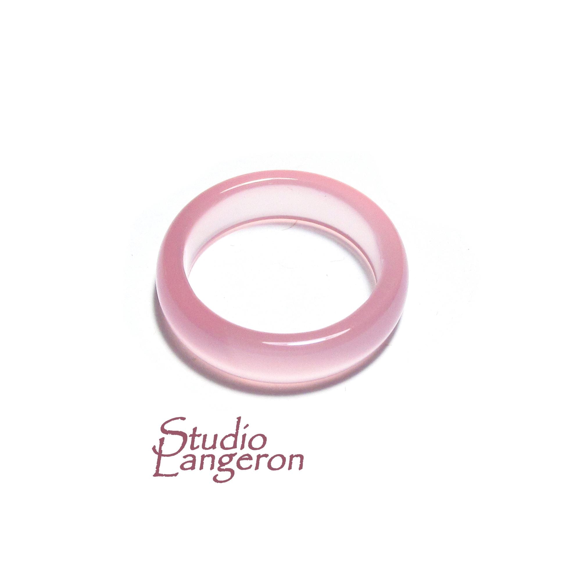 Natural pink chalcedony band Ring sizes 6 1/2, 7, Chalcedony stone ring, Band Rings, Natural Gemstone ring, Unisex rings, Solid gemstone