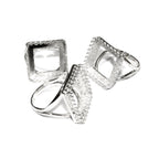 16x16 mm 925 sterling silver blank ring with square bezel cup size 5, 6, 7, 8, silver ring, base ring, jewelry making, bezel cup - 1 piece