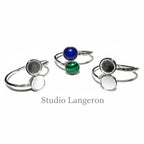 925 sterling silver open blank ring with a two bezel cups for cabochon 6 mm, silver ring, base ring, silver ring, jewelry making - 1 piece