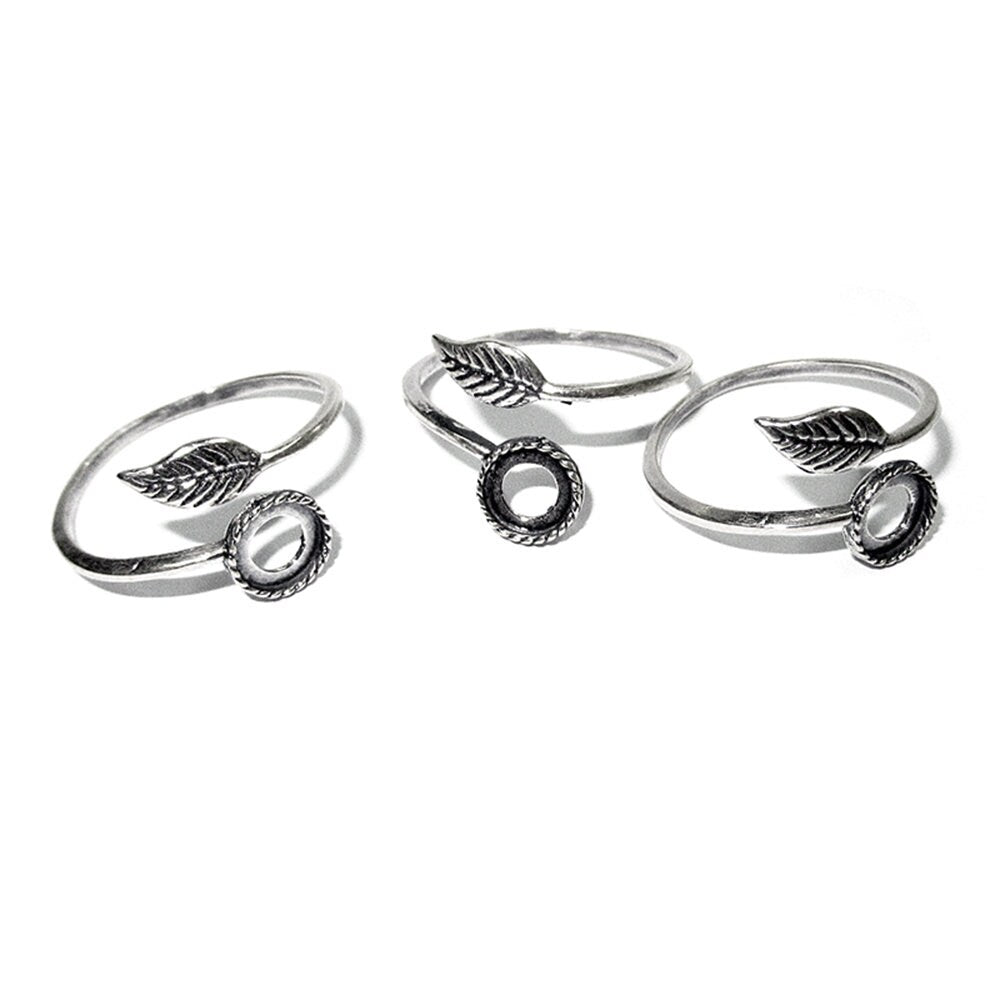 925 sterling silver open blank ring with bezel cup 6 mm, silver ring, base ring, Jewelry making, ring mounting, sterling silver - 1 piece