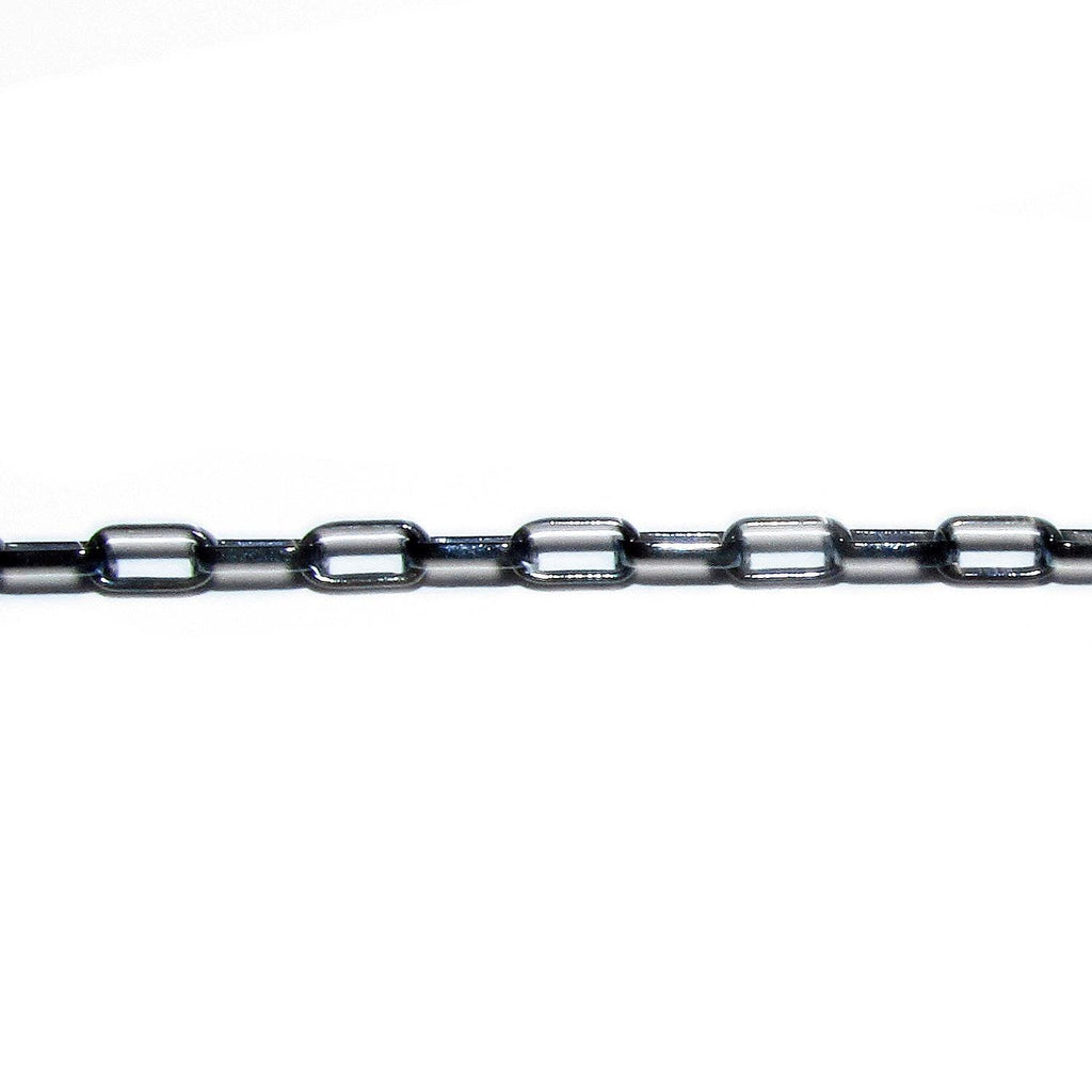 2.5x5.0 mm 925 Sterling Silver Black Rhodium Plated rectangular cable chain, Silver chain, Black Rhodium, Jewelry making - 1 Ft (30 cm)