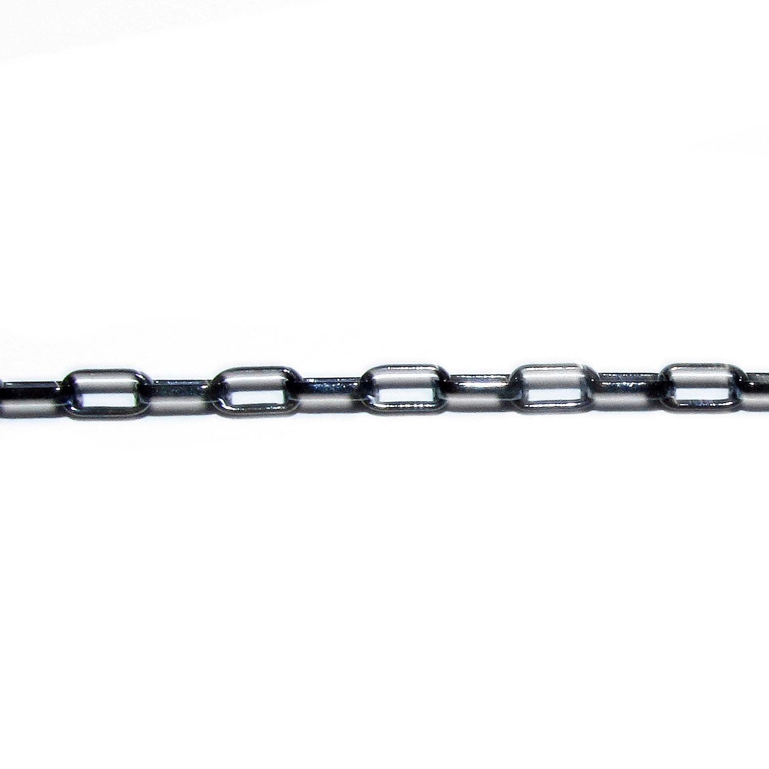 2.5x5.0 mm 925 Sterling Silver Black Rhodium Plated rectangular cable chain, Silver chain, Black Rhodium, Jewelry making - 1 Ft (30 cm)