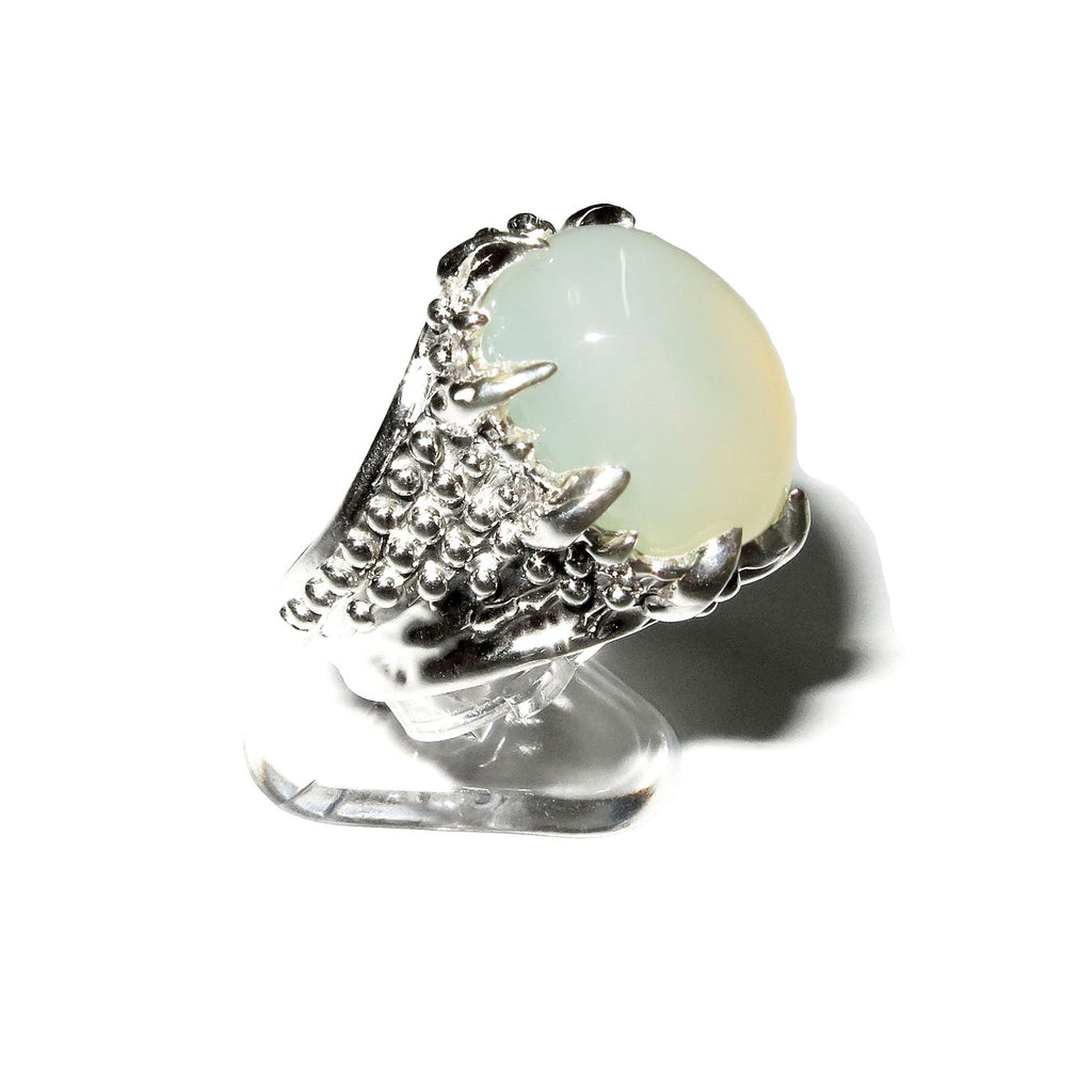 Statement Natural White opal ring 925 sterling silver size 8, Handmade ring, single copy, sterling silver, White opal, silver ring, gemstone
