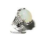 Statement Natural White opal ring 925 sterling silver size 8, Handmade ring, single copy, sterling silver, White opal, silver ring, gemstone