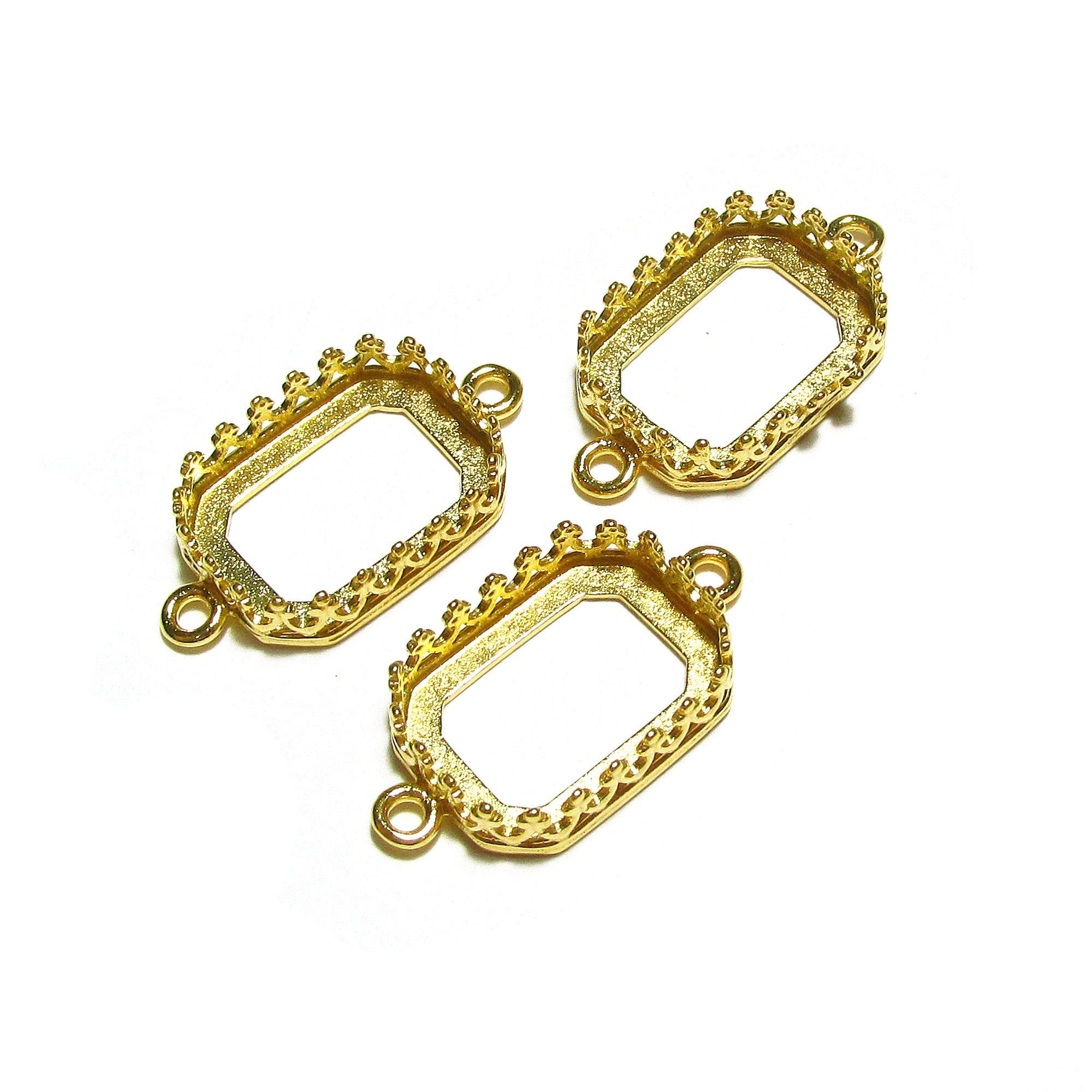 14K Gold Filled Octagon Bezel Cup: 10x14mm Blank Pendant Setting