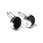 16 mm 925 sterling silver blank earrings, Jewelry making, Setting, bezel cup, base earrings, 925 sterling silver - 1 pair (2 pieces)