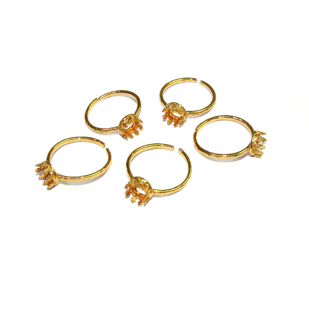 14K Yellow gold filled open blank ring with bezel cup 6 mm, base ring, Setting, bezel cup, jewelry making, ring gold filled - 1 piece