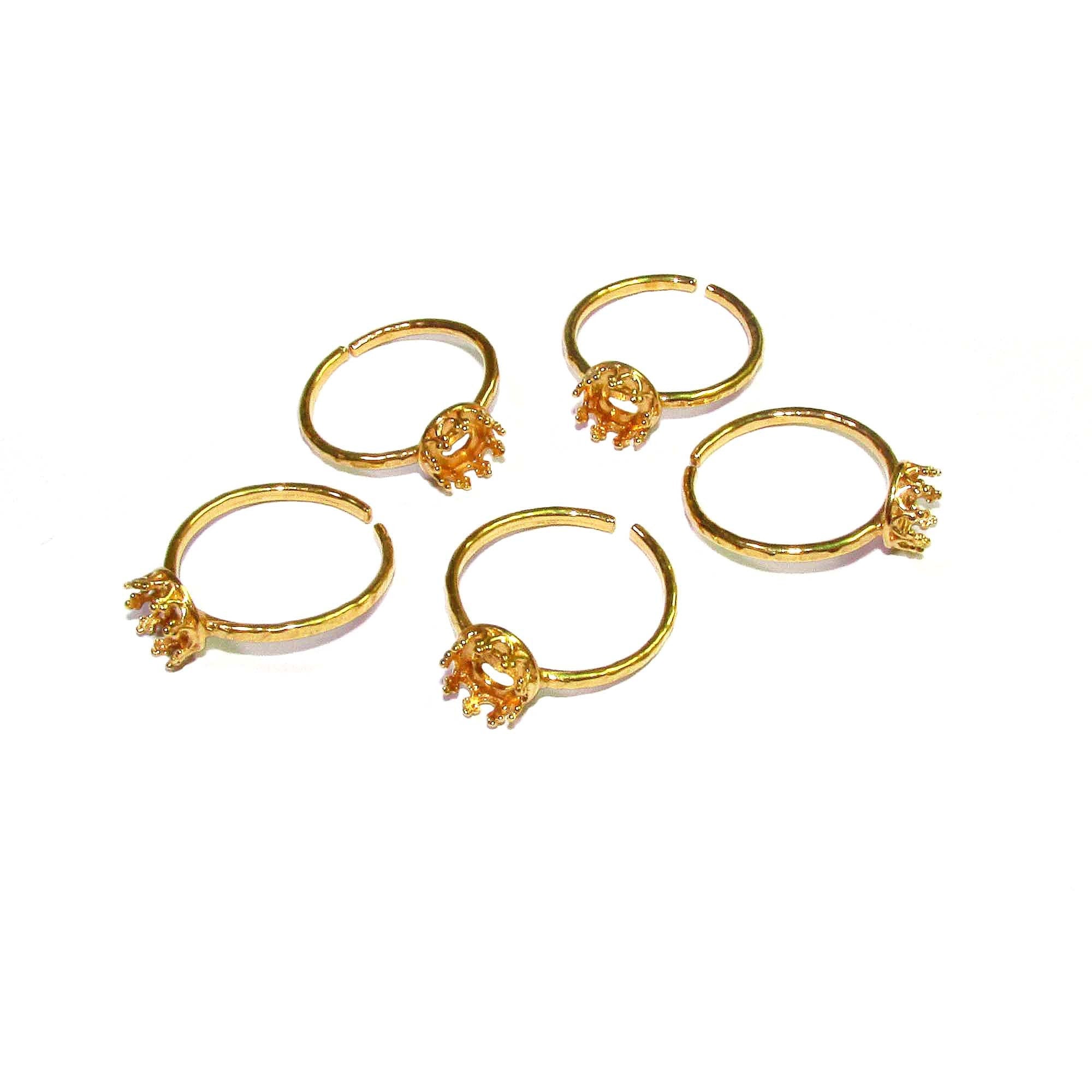 14K Yellow gold filled open blank ring with bezel cup 6 mm, base ring, Setting, bezel cup, jewelry making, ring gold filled - 1 piece