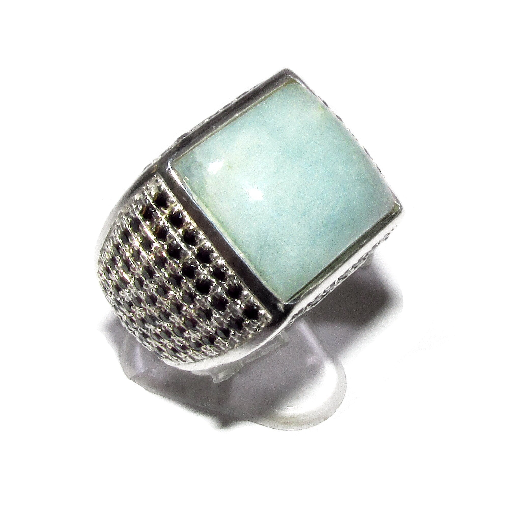 Amazonite man handmade ring 925 sterling silver size 9 1/2, single copy, sterling silver, natural Amazonite, man ring, Handmade ring