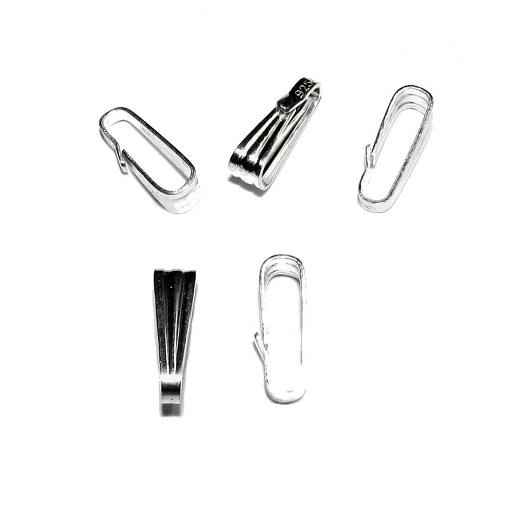 925 Sterling silver medium Snap-On Pendant Bail size 8.5x2.5 mm, sterling silver snap-on Bail, Jewelry making, Bail findings - 1 piece