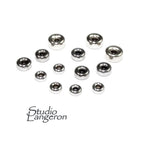 14K solid white gold rondelle beads size 3.2, 4.2, 5.2 mm, rondelle gold beads, solid gold beads, 14K solid gold, Jewelry making - 1 piece