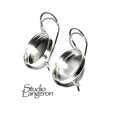 16 mm 925 sterling silver blank earrings, Jewelry making, Setting, bezel cup, base earrings, 925 sterling silver - 1 pair (2 pieces)