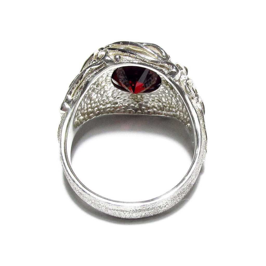 Statement Garnet ring 925 sterling silver size 8, Handmade ring, single copy, sterling silver, Garnet ring,  silver ring, red gemstone