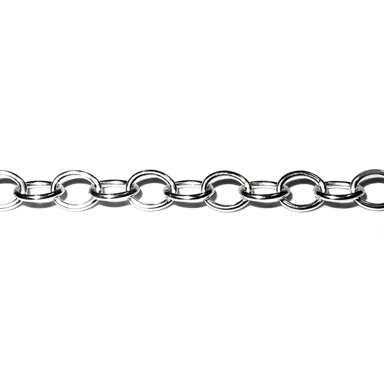 2.5 mm 925 Sterling Silver oval cable shiny chain, silver chain, 925 silver chain, silver chain oval, Jewelry making - 1 Ft (30 cm)