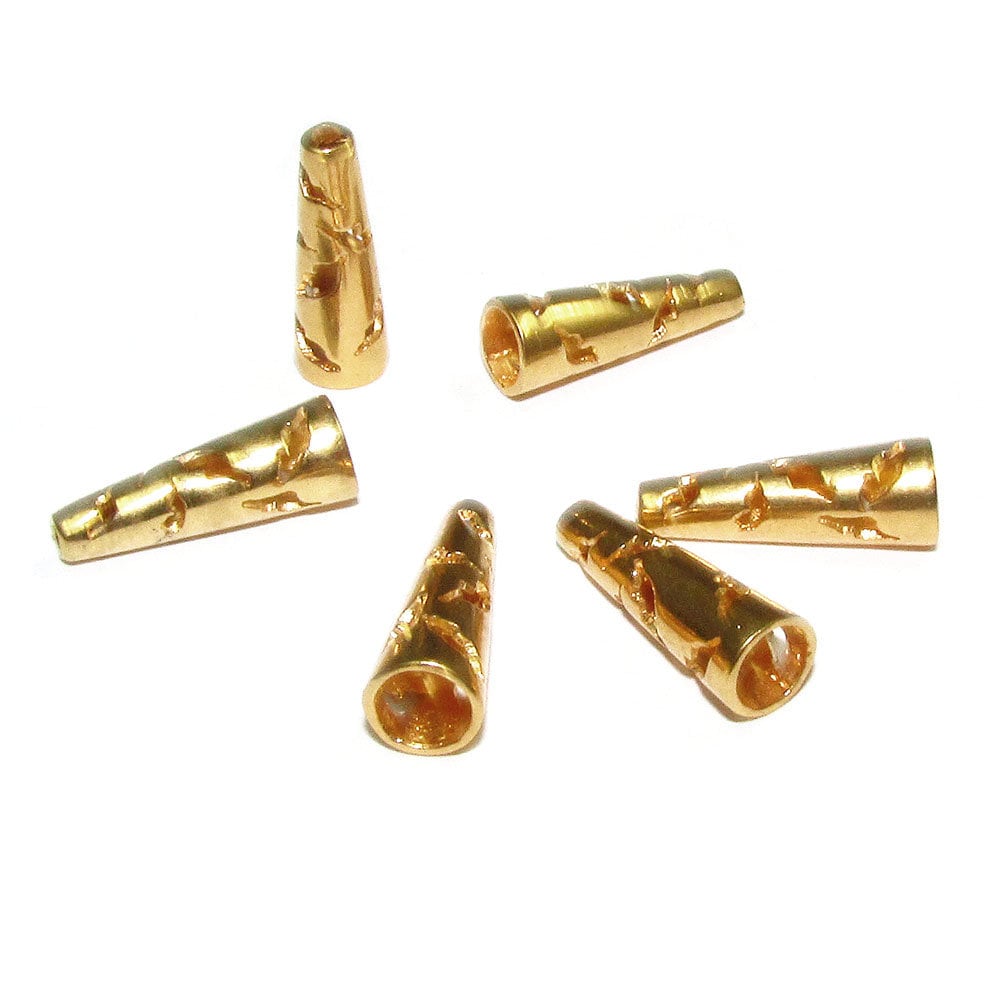 14K Gold Filled Small Bead Cones, Beading, Bead cone, Jewelry making, 14K Gold Filled, End caps, Gold filled cones - 1 pair (2 pieces)