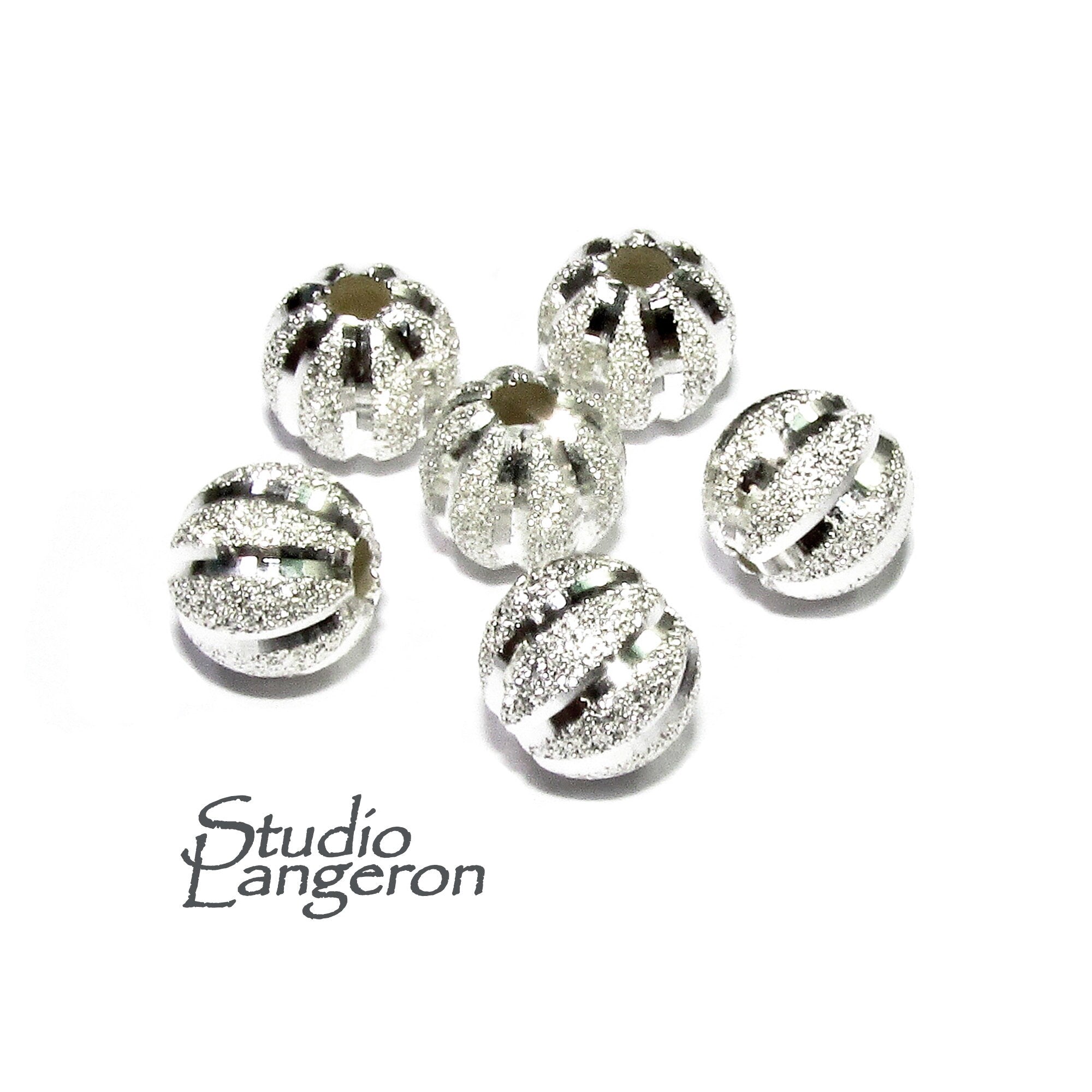925 sterling silver diamond cut shiny beads size 6 mm, diamond cut beads, Jewelry making, silver round beads, silver findings - 1 piece