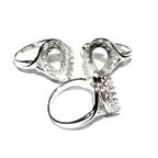 10x14mm 925 sterling silver blank ring with pear bezel cup size 5, 6, 7, 8, 9, Setting, ring, bezel cup, base ring, Jewelry making - 1 piece