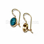 14K Yellow gold filled blank earrings with bezel cup 6 mm, Jewelry making, Setting, bezel cup, base earrings - 1 pair (2 piece)