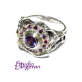 Statement Amethysts ring 925 sterling silver size 6 1/2, Handmade ring, single copy, sterling silver, Amethysts, silver ring, Amethyst ring