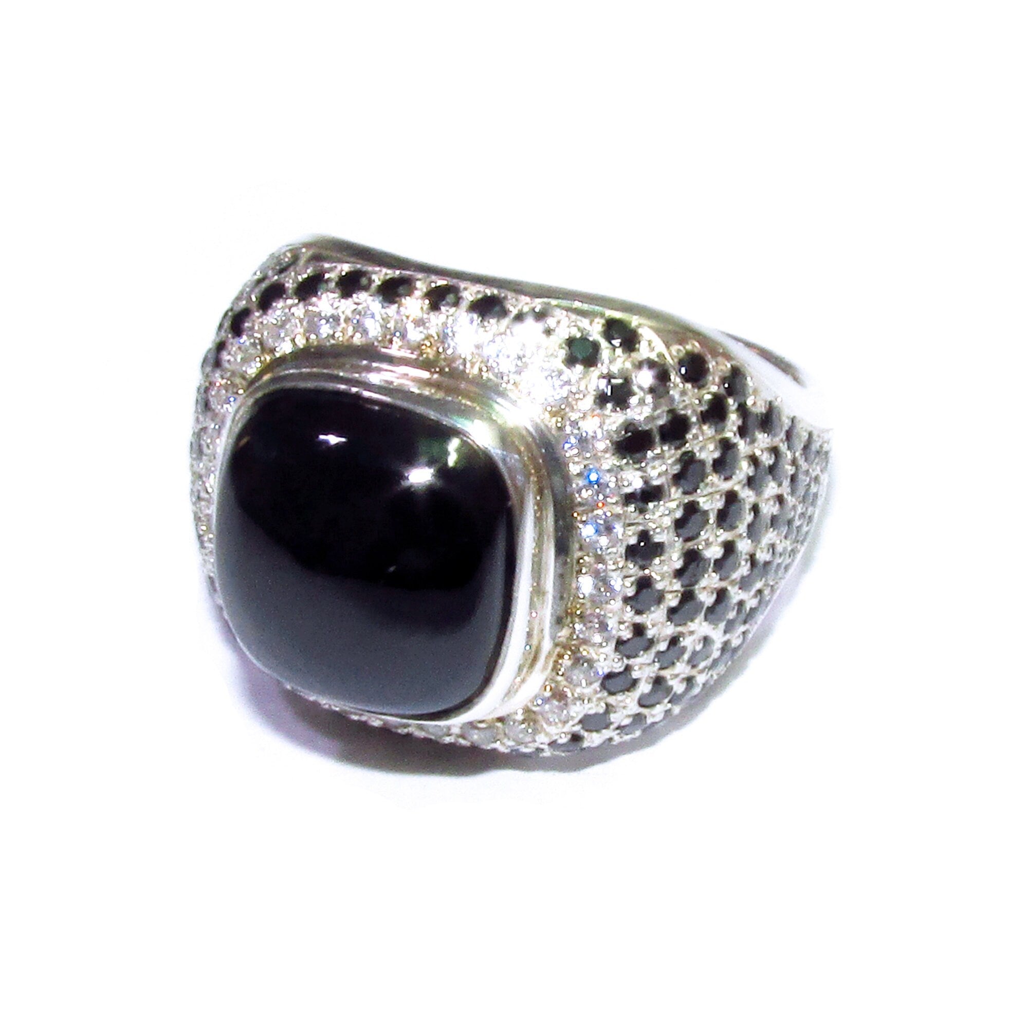 Black onyx man ring 925 sterling silver size 9 1/2, Handmade ring, single copy, sterling silver, natural onyx, man ring, black gemstone