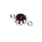925 Sterling Silver natural Rauchtopaz round Link Connector size 14x7mm, Natural Rauchtopaz silver link, Jewelry making, Connector - 1 piece