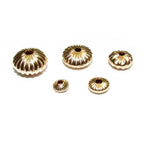 14K Yellow Gold Filled Corrugated Saucer Beads Size 3, 4, 5, 6, 7 mm, Beads, Gold filled beads, Saucer beads, Jewelry making - 1 piece