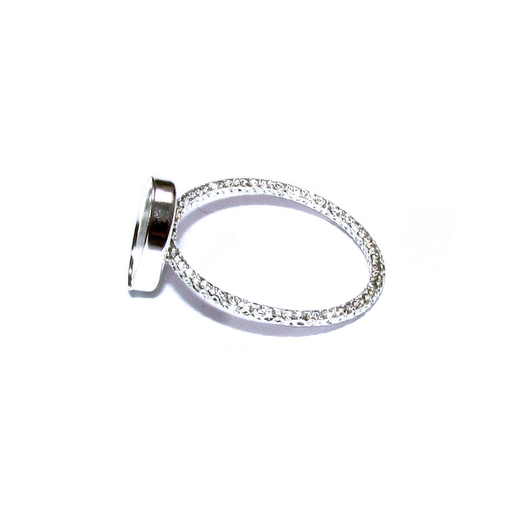 925 Sterling silver decorative blank ring with bezel cup 8x10mm size 4 - 11, Jewelry making, bezel cup, base ring, Setting - 1 piece